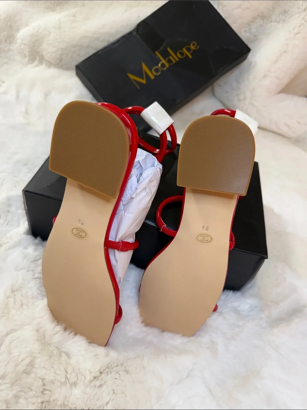 Red Strappy Spiral Ankle Sandals for Women Gladiator